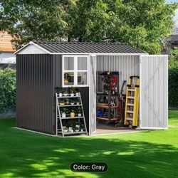 8x6 FT-Steel Tool Shed with Window.
