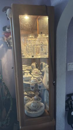 China cabinet, Rosalinda, China, and Chris’s house Crystal