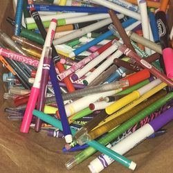 Bag Full Of markers and crayons