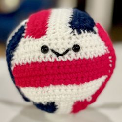 🏐 5” Handmade Crochet Volleyball Amigurumi Plush - L.A. Artist