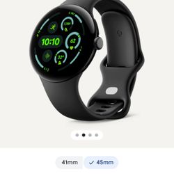Google Pixel Watch 3 (45mm) Matte Black Aluminum Case / Obsidian Active Band LTE