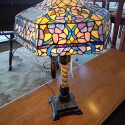 Antique Tiffany Style Lamp Early Century Handmade