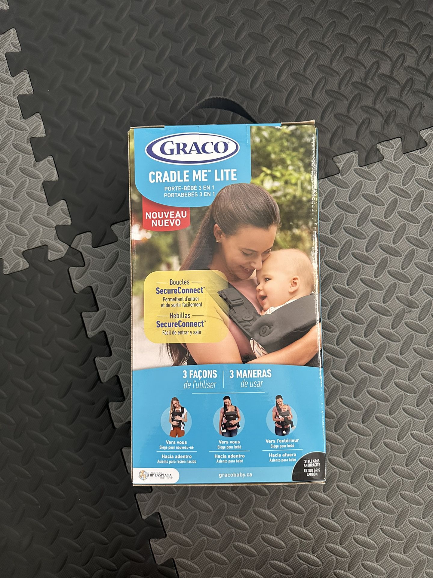 Graco Cradle Me Lite 3-in-1 Baby Carrier, Charcoal Gray - NEW