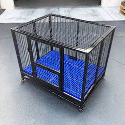 BRAND NEW $180 Large Heavy-Duty Dog Crate 41”x31”x34” Single-Door Folding Cage Kennel w/ Plastic Tray