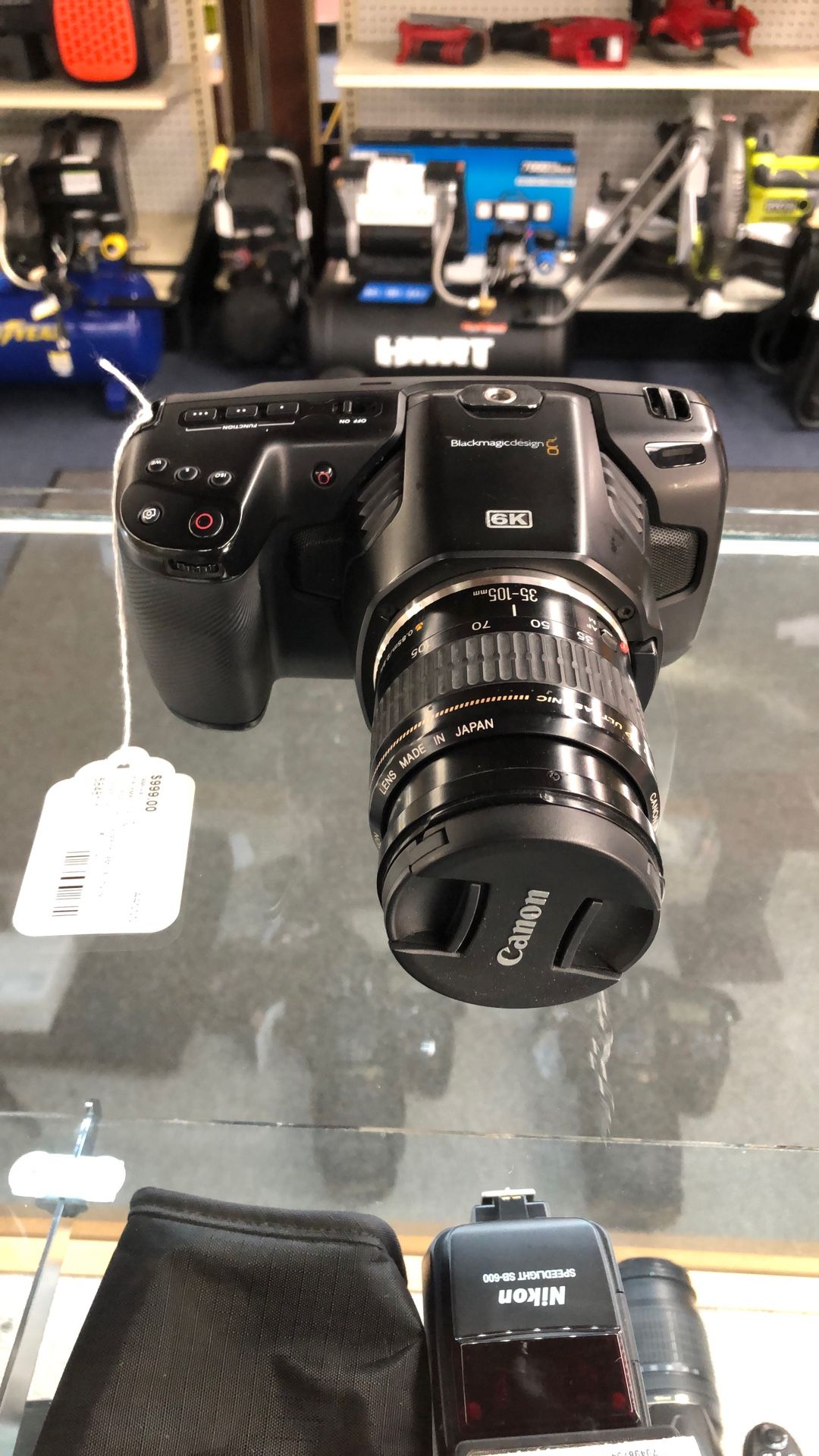 Blackmagic Cinema Camera 6K With Canon 35-105mm Lens Battery & Charger (58481-1)