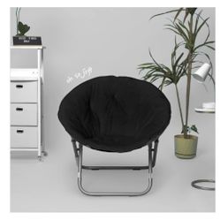 Urban Shop Faux Fur Saucer Chair, One Size, Black