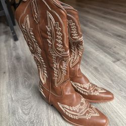 NEW Brown Women's Cowboy Boots Size 9.5