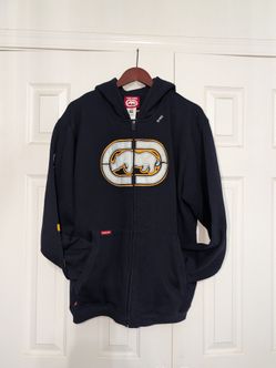 Ecko Unltd. Men's Blue and Yellow Hoodie