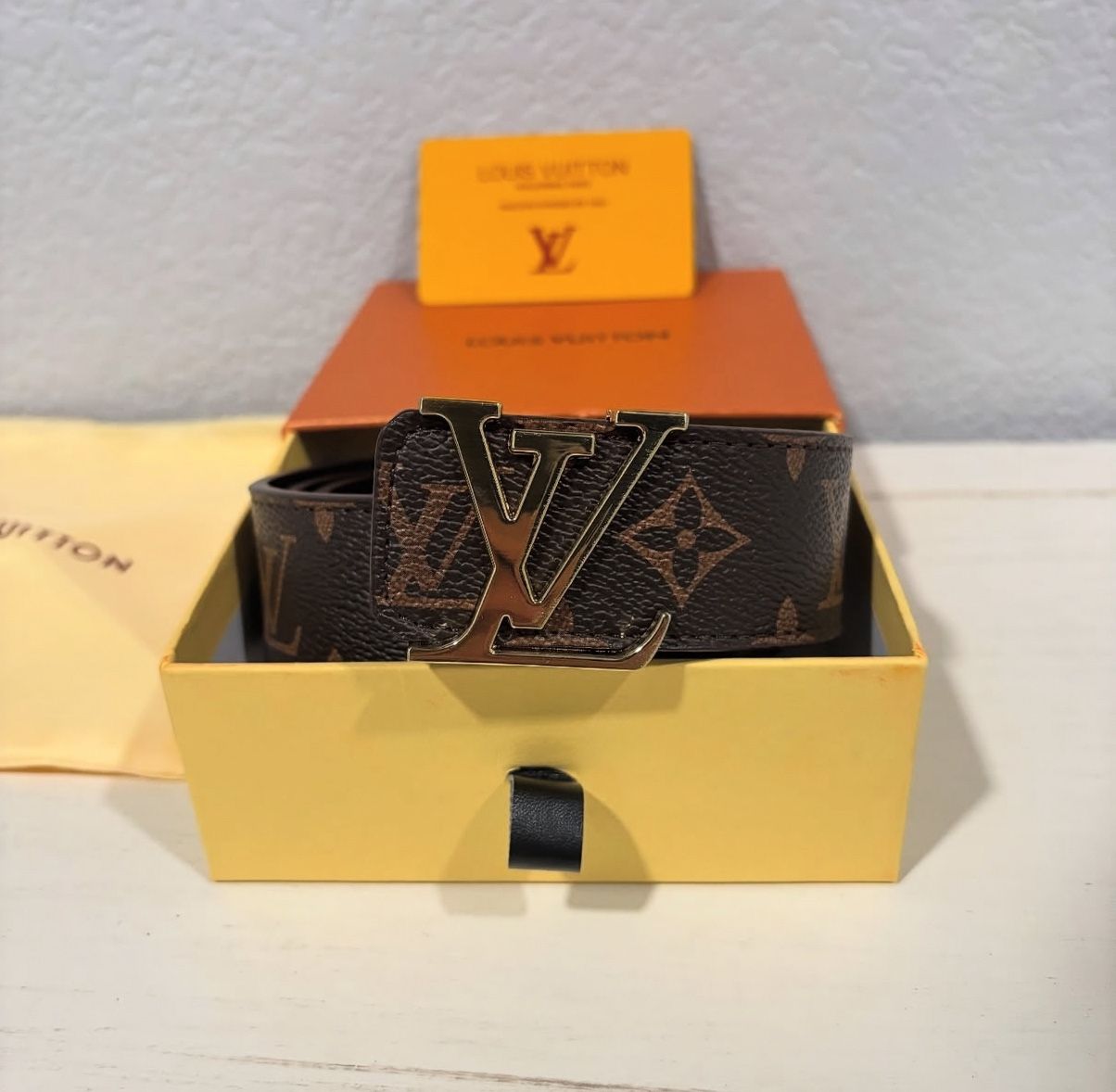 Brown & Gold LV belt