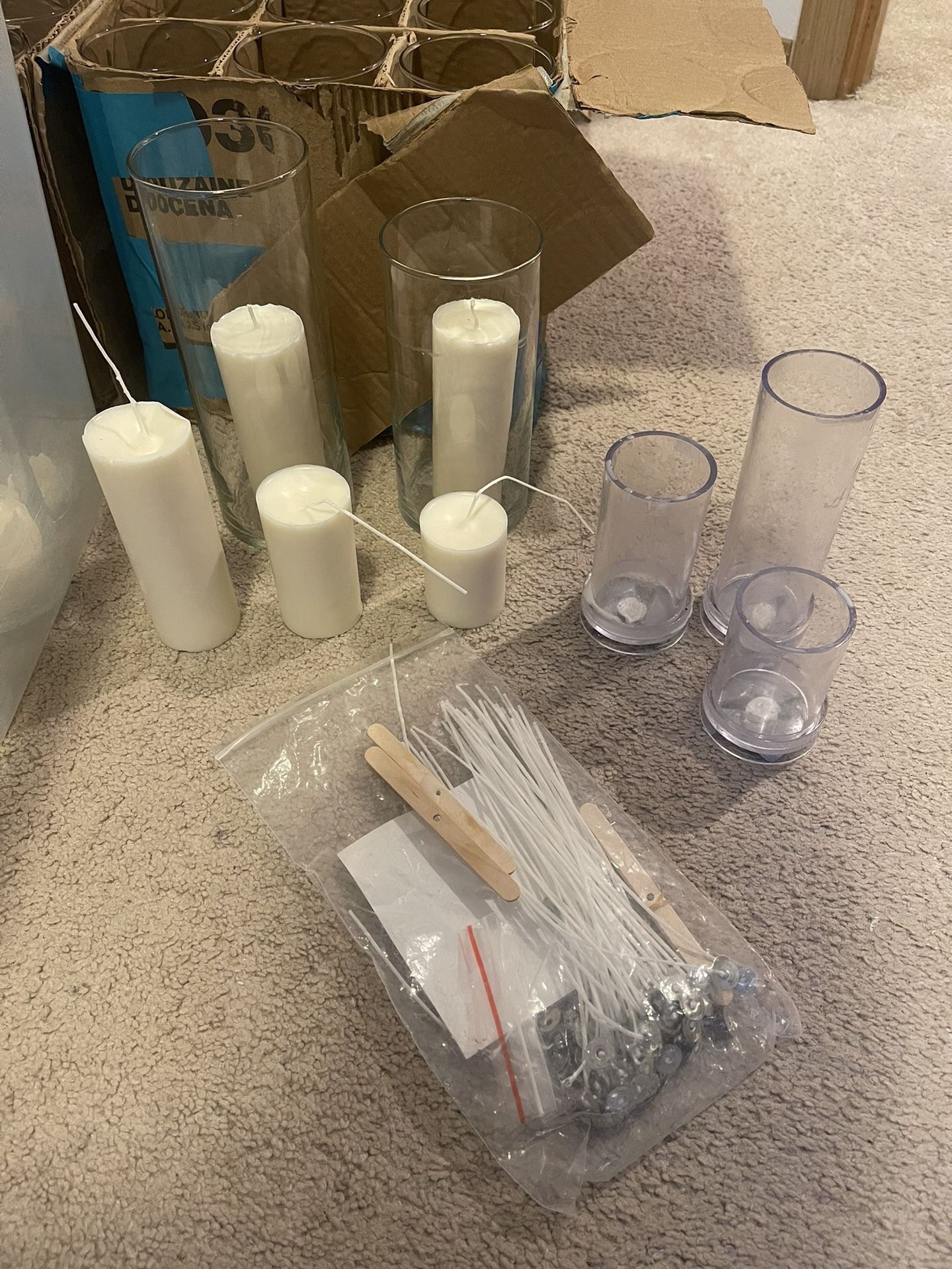 Candle Holders - 42 Large, 59 Medium - Used Wax And Used Candle Making Kit