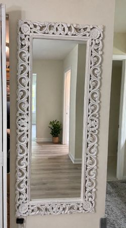 White full-length mirror