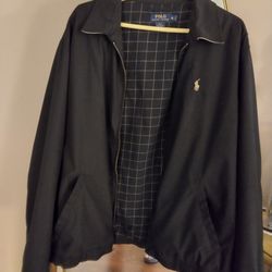 NEW [XL] MEN'S RALPH LAUREN POLO BLACK WINDBREAKER JACKET