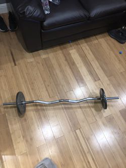 Curl Bar and weight plate set