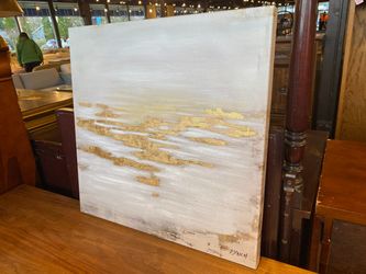 “Golden Winter” By LYNCH Abstract Art Wrapped Canvas Print