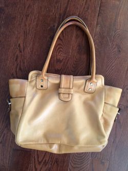 Tan leather handbag