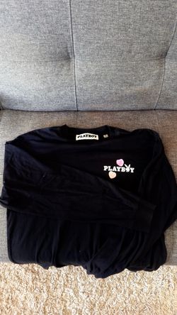 Playboy Black Long Sleeve Graphic Shirt