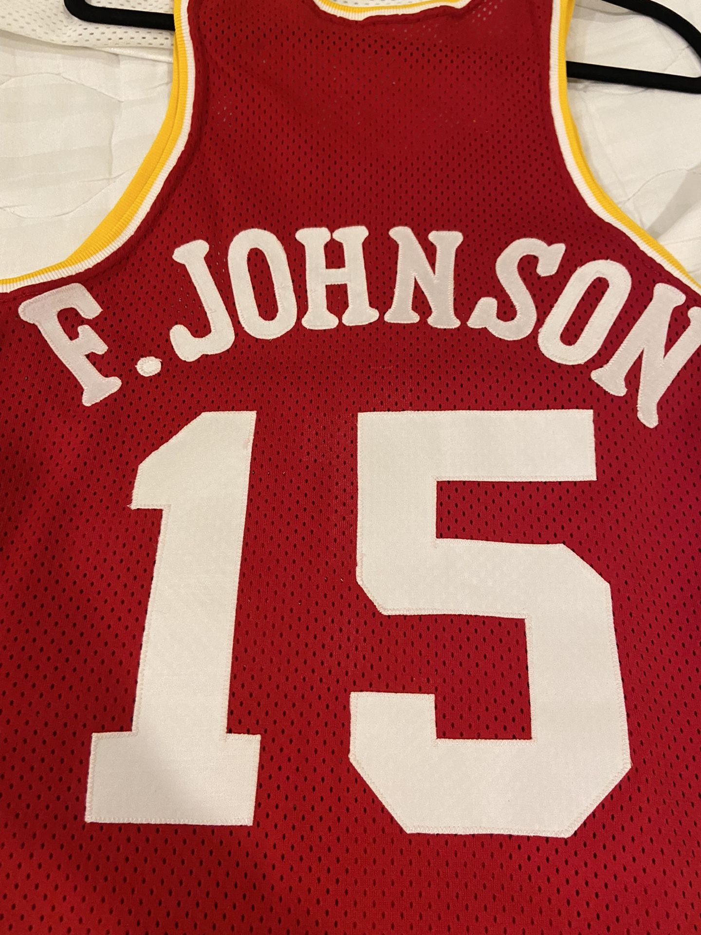Frank Johnson Game Used Rockets Jersey