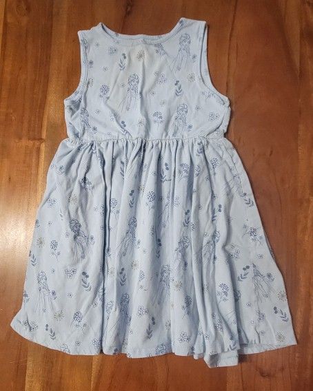 Disney 4T Girls Frozen Blue Elsa Sleevelese Dress