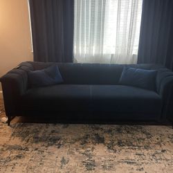 Blue Velvet Sofa Set 