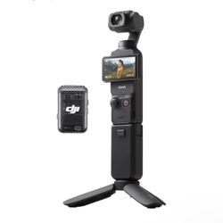 DJI Osmo Pocket 3 Creator Combo, 1'' CMOS, 4K Resolution/120fps Vlog Camera, 3-Axis Stabilization, Face/Object Tracking, Mic Included for Clear Sound,