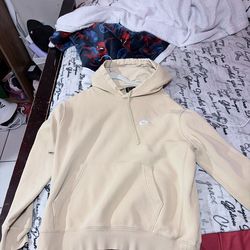Beige Nike hoodie. Womens medium