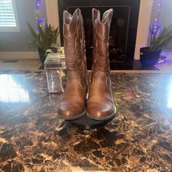 Cat & Jack Memphis Girls Brown Western Cowboy Boots - Size 5