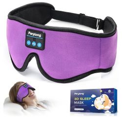 3D Contoured Sleep Mask with Bluetooth 5.4 Headphones, Wireless Sleep Headphones Eye Mask