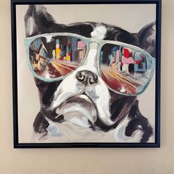French Bulldog Frenchie Print 34” x 34”