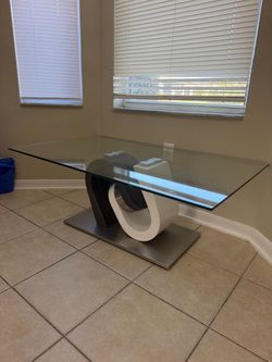 Modern Glass Top Dining Table