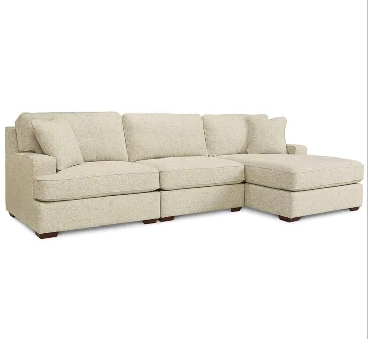 La-Z-Boy Paxton Sectional Couch Sofa - Cotton / Linen Blend Fabric - luxury. Like new
