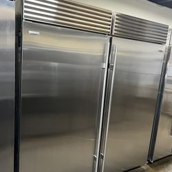 Sub Zero 72”Wide Built In Side By Side Refrigerator Column Set In Stainless Steel  