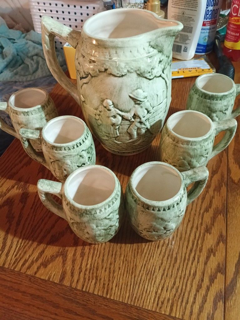 Old Cup And Pitcher Set