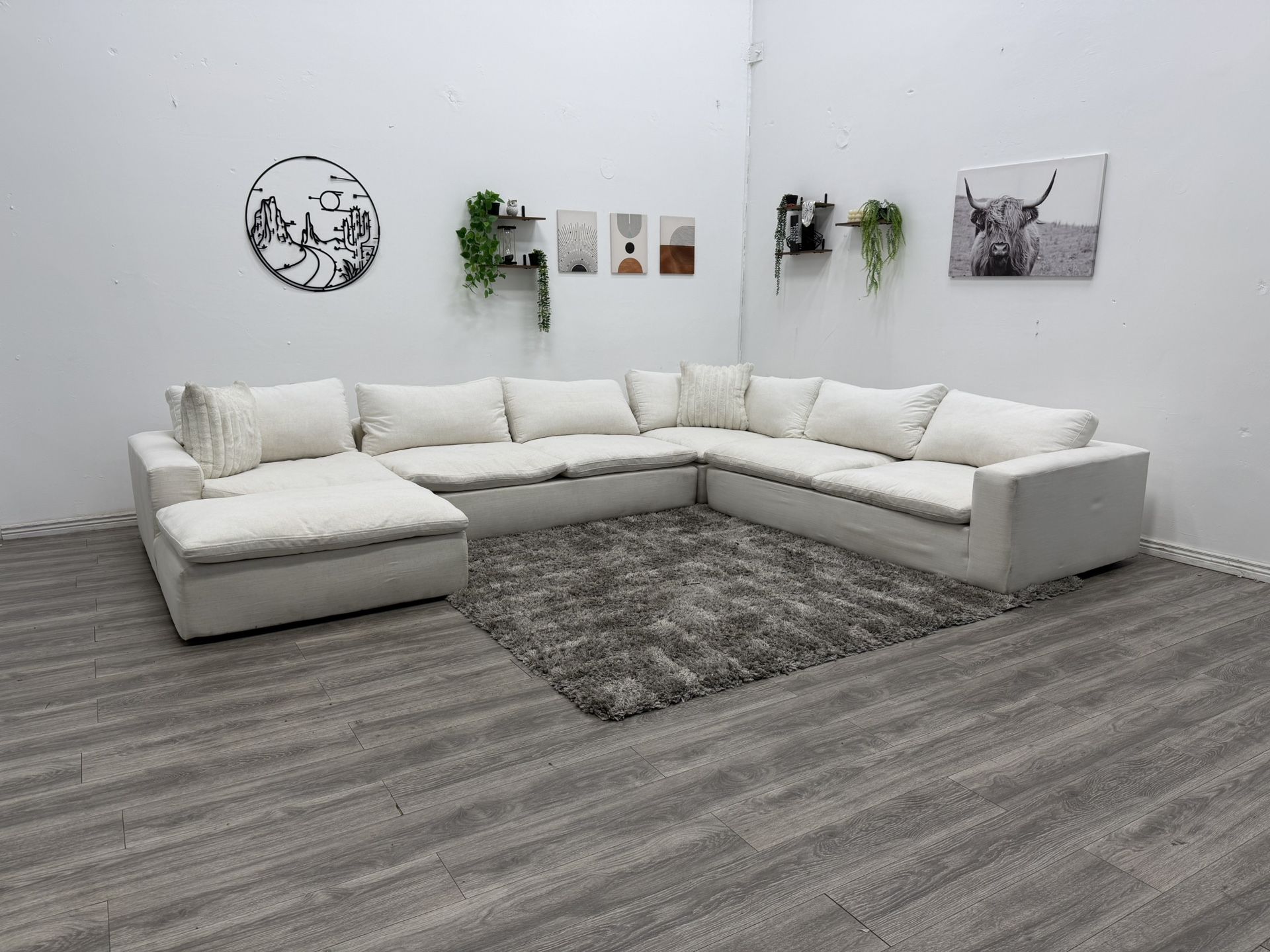 Living Spaces Sectional Cloud Couch - Free Delivery