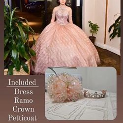 Rose Gold Quiñce Dress