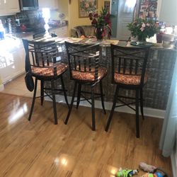 3 Heavy Metal High Bar Stools 