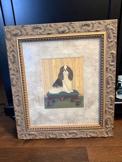Vintage King Charles Spaniel Framed Wall Art – 19” x 21”
