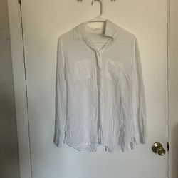 White Beach Lunch Lounge Button Up Shirt