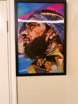 nipsey hussle holographic framed  poster