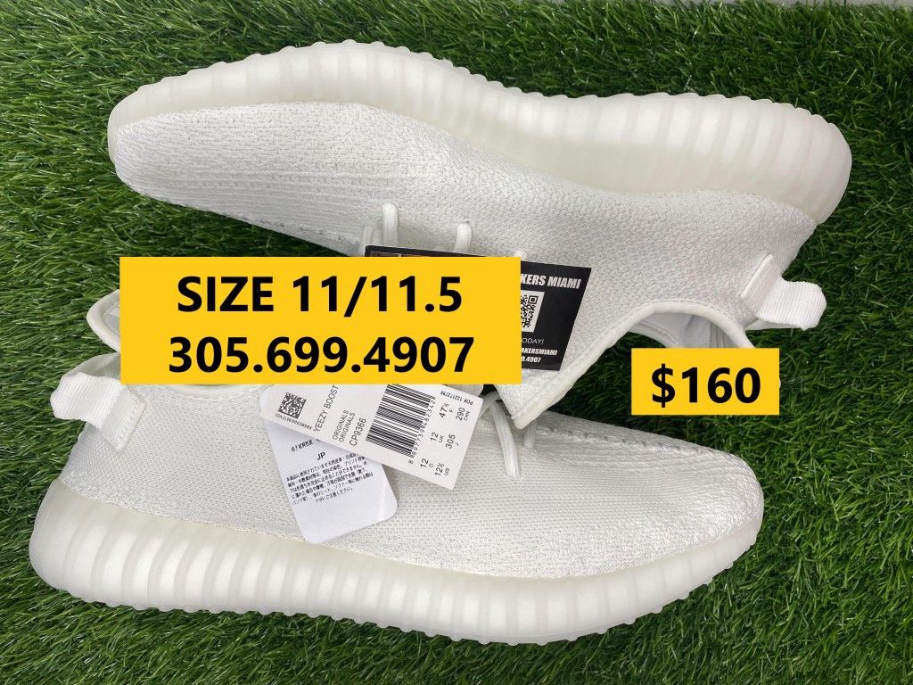 ADIDAS BOOST 350 V2 CREAM TRIPLE WHITE BLACK NEW SNEAKERS SHOES SIZE 11 45 A1