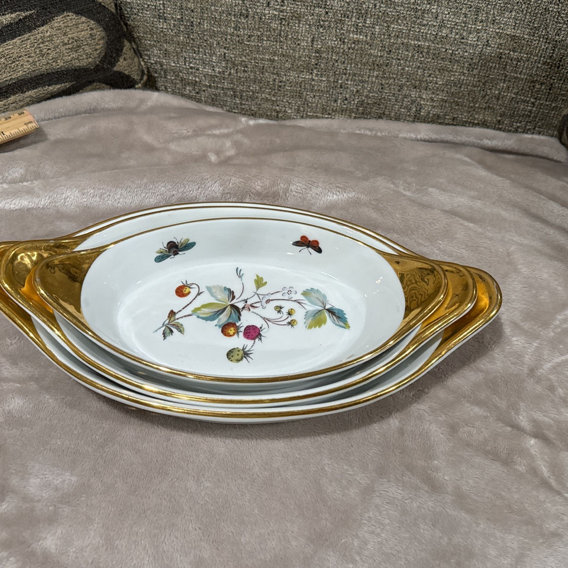Vintage Set If 3 PCs Of Royal Worcester Oval Serving Plates