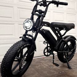 New! Electric Bike, 1000w, 48v, 15ah Battery, 20in Fat Tires, 30mph, Twist Throttle 