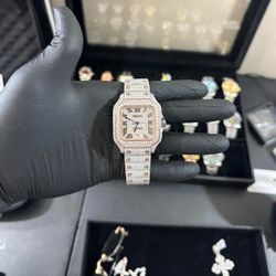Iced Out Cartier Arabic Dial