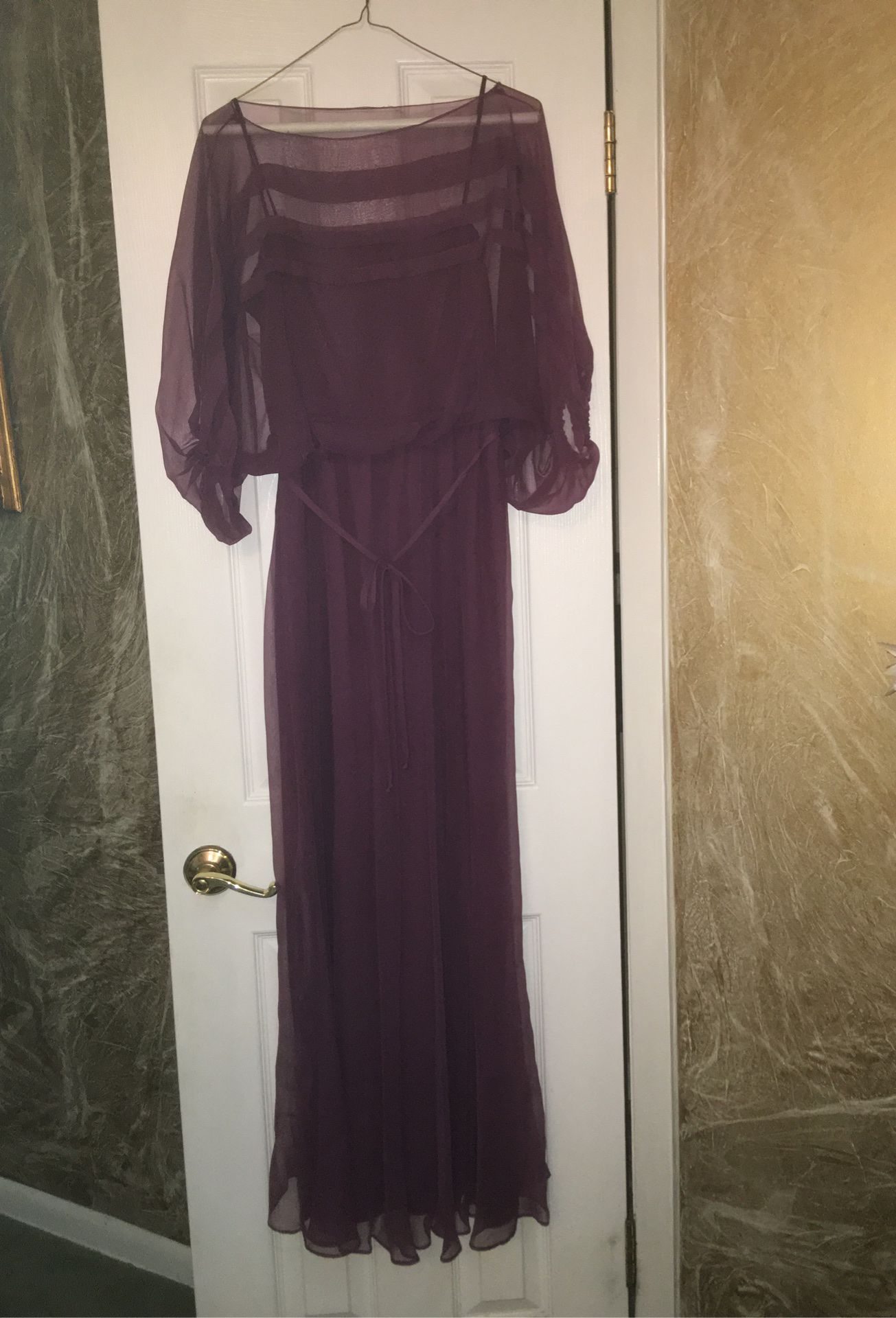 Beautiful purple bubble sleeve dress