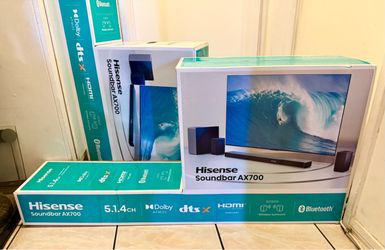 Hisense Dolby Atmos Home Theater (AX700) 5.1.4 Ch. w/ Wireless Subwoofer & Rear Speakers – 570W Peak Power