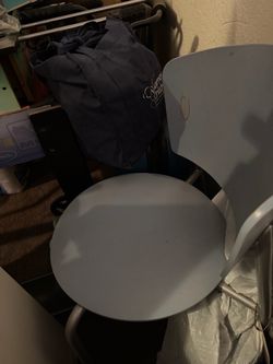 Gray Plastic Chair with Metal Legs