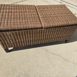 All Weather Wicker Storage Lifting Deck Box