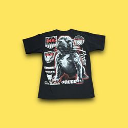 Vintage Pitbull Terrier Spiked Collar The Rude Beware Warning Team T-shirt 