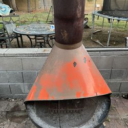 Vintage Mid Century Modern Orange Porcelain Preway Fireplace 