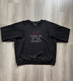 Lingua Franca Black Pullover Sweater 2XL “A Lot Going On At The Moment” Cotton