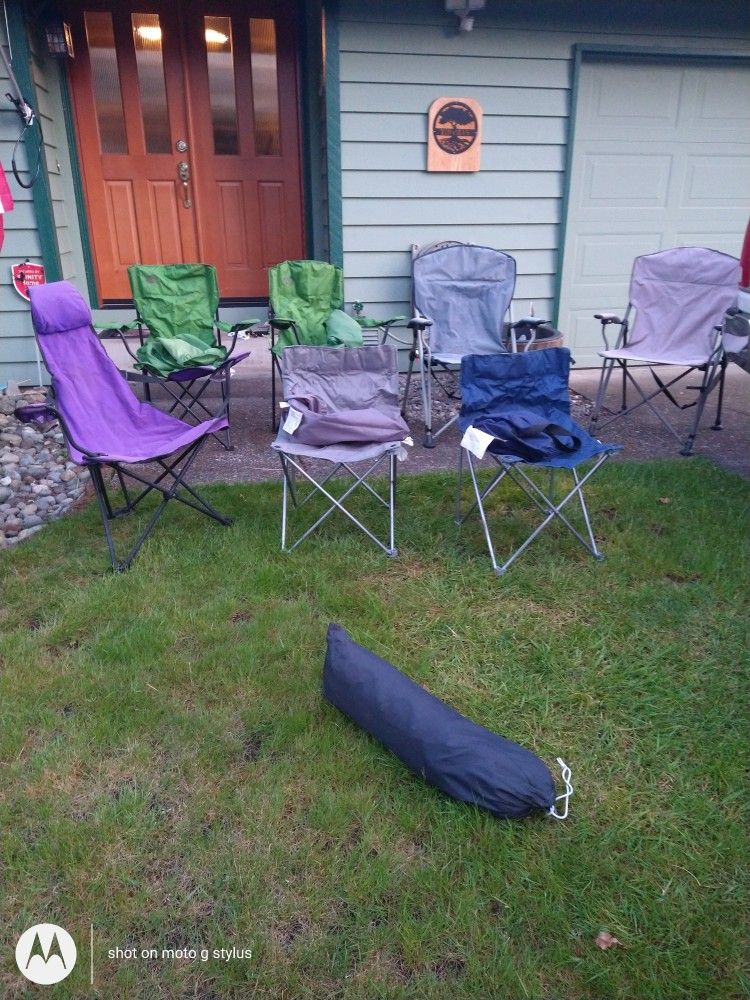 Excepting Offers Three Sets Of Folding Chairs. And One Tent Never Been Set Up